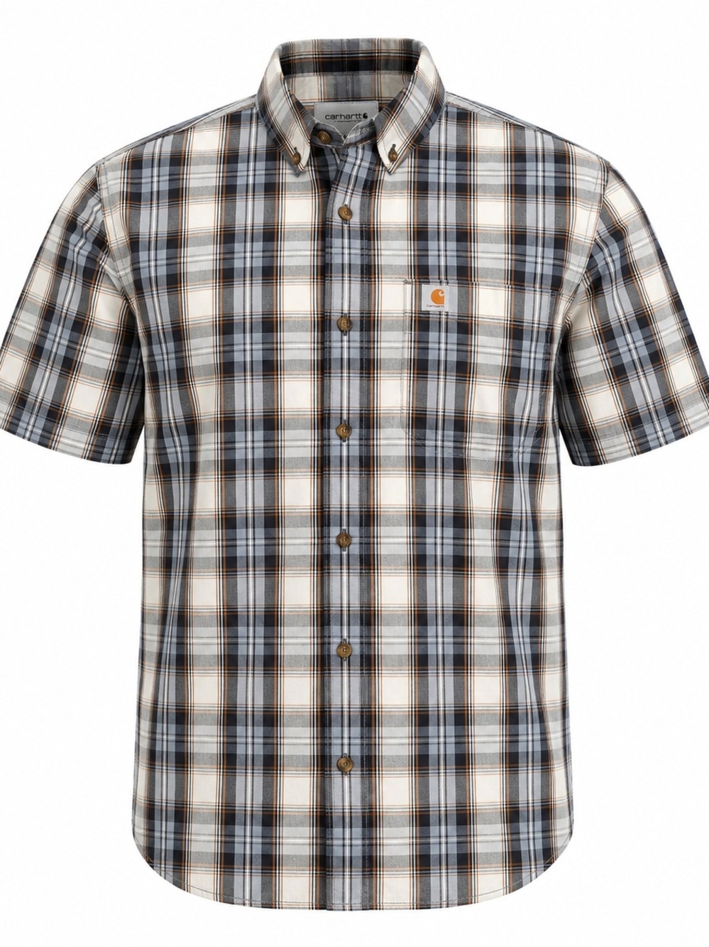 Carhartt Relaxed Fit Short Sleeve Button Up Shirt Men's Plaid Large Size L